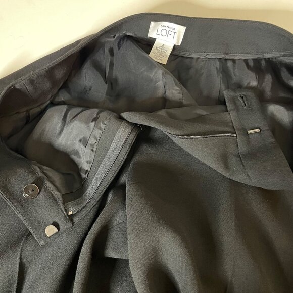 Ann Taylor Loft Black Wool Blend Lined Trouser Career Dress Pants Women’s Size 8 - Picture 4 of 7